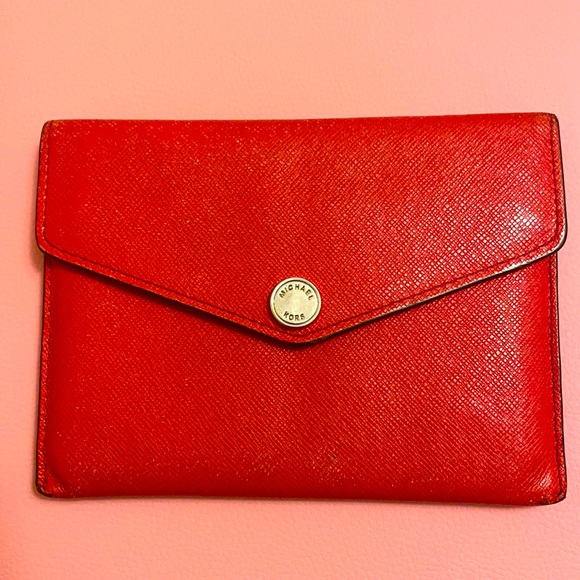 Michael Kors Handbags - Red Michael Kors Card Holder Wallet